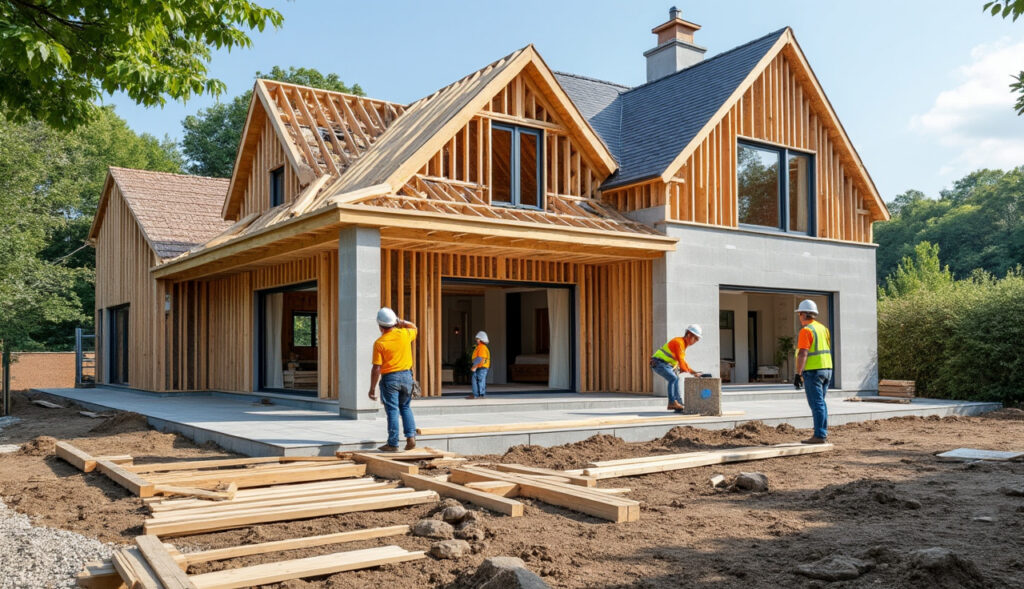 Chantier de rénovation et construction résidentielle
