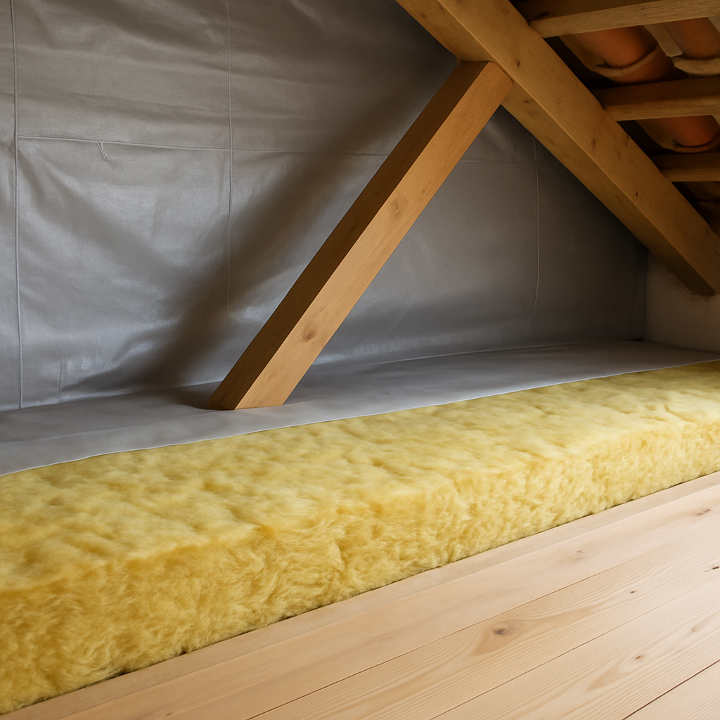 Schéma d'isolation thermique pour l'aménagement des combles perdus