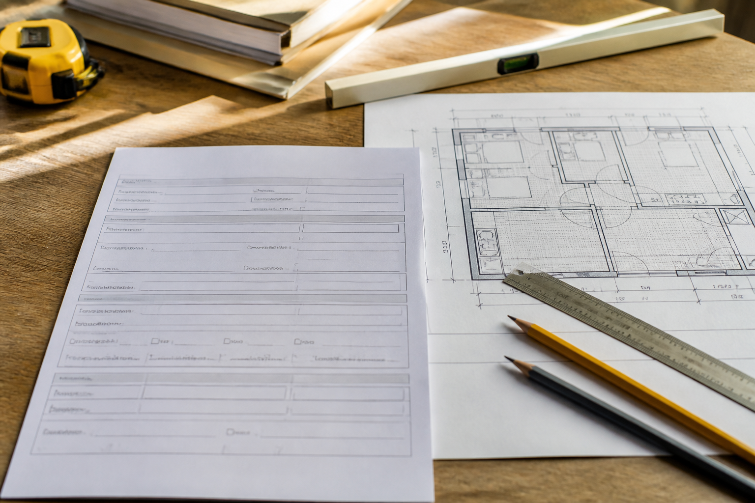 Formulaire PDF Cerfa pour déclaration préalable de travaux avec plans architecturaux