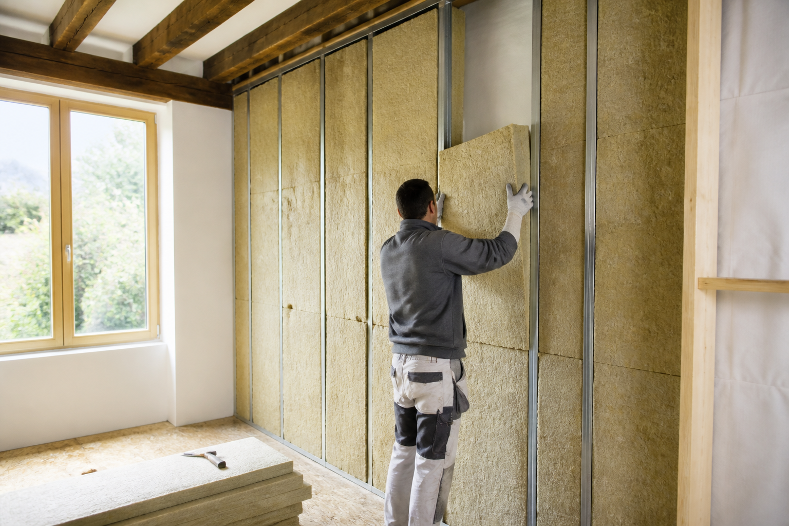 Pose d'isolation thermique dans une maison ancienne