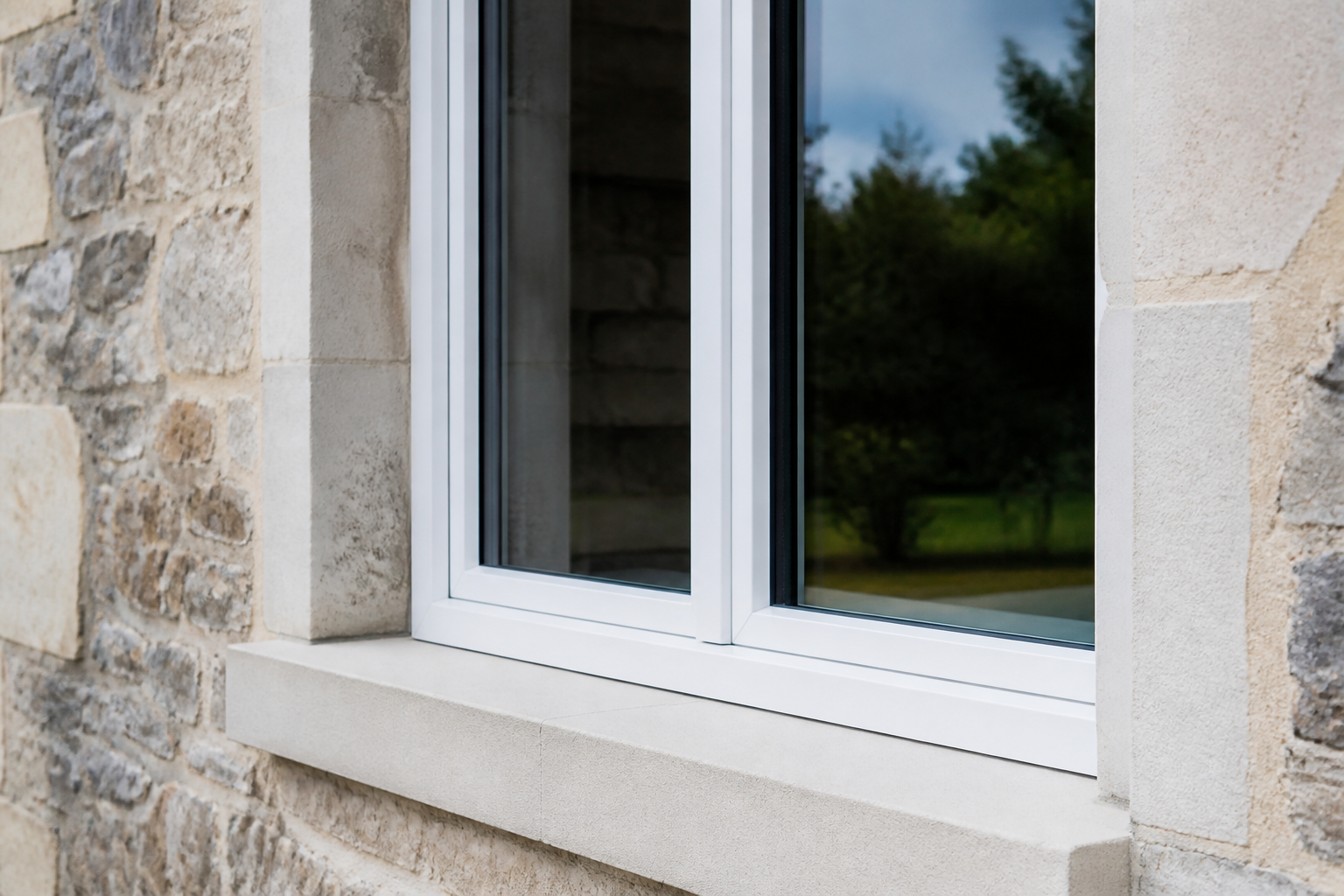 Fenêtre double vitrage isolante installée lors de travaux de rénovation