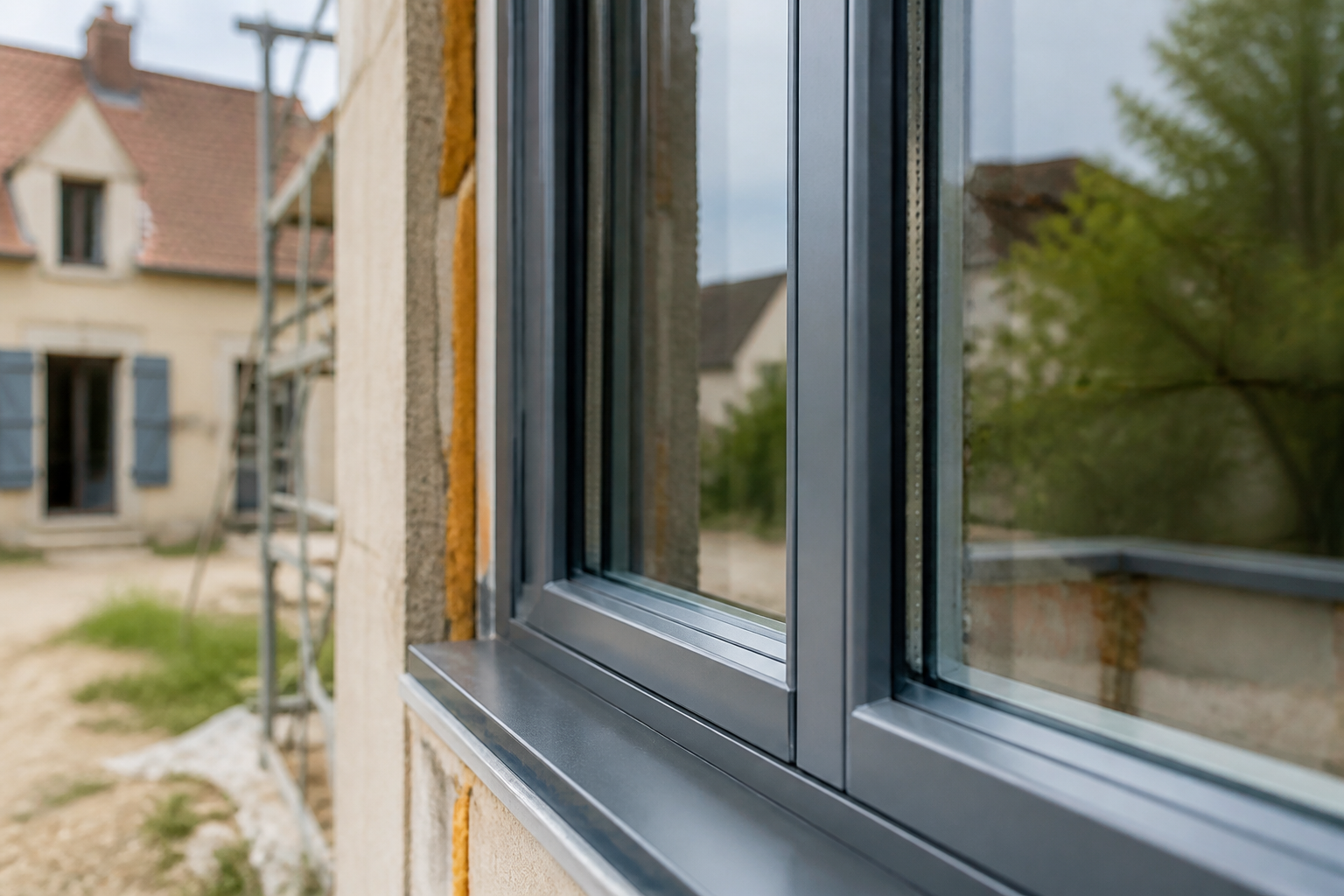 Fenêtre double vitrage isolante sur maison française