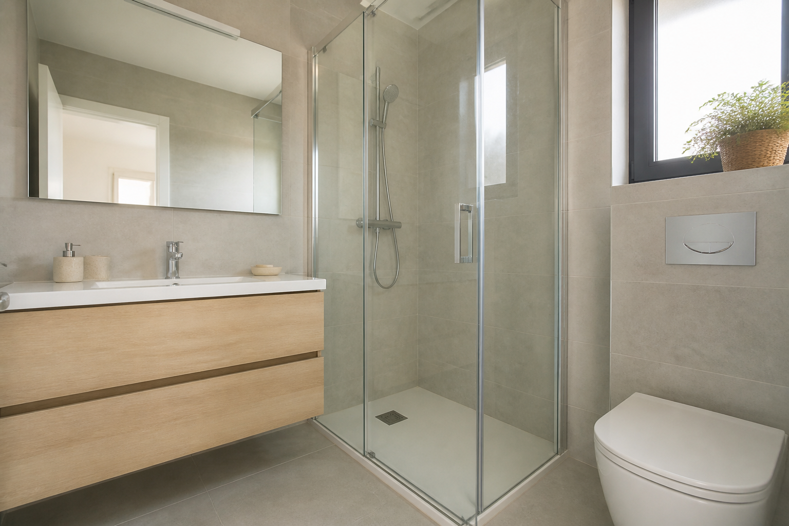 Rénovation de salle de bain dans une maison française, chantier propre