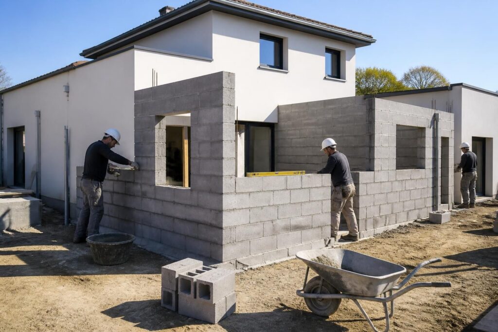 découvrez nos conseils pratiques pour réussir l'extension de votre maison en parpaing et agrandir votre espace de vie en toute sérénité.