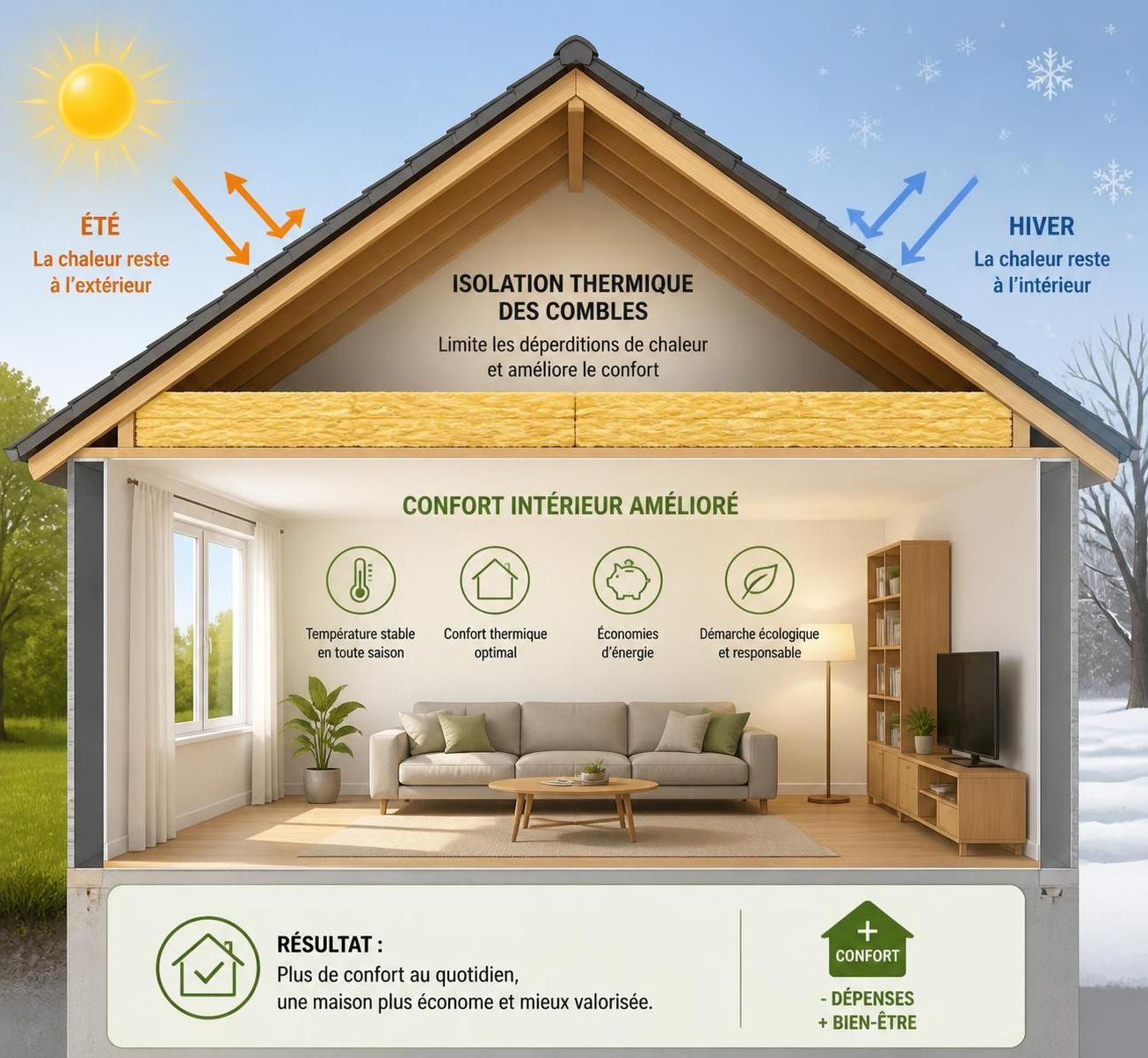 découvrez les avantages de l'isolation par les combles et les méthodes efficaces pour améliorer votre confort thermique et réduire vos dépenses énergétiques.
