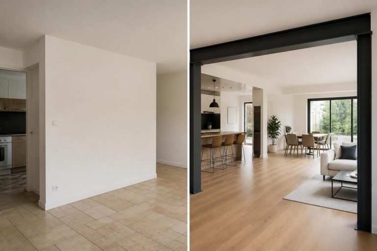 Ouverture de mur porteur avant après : guide complet pour réussir vos travaux