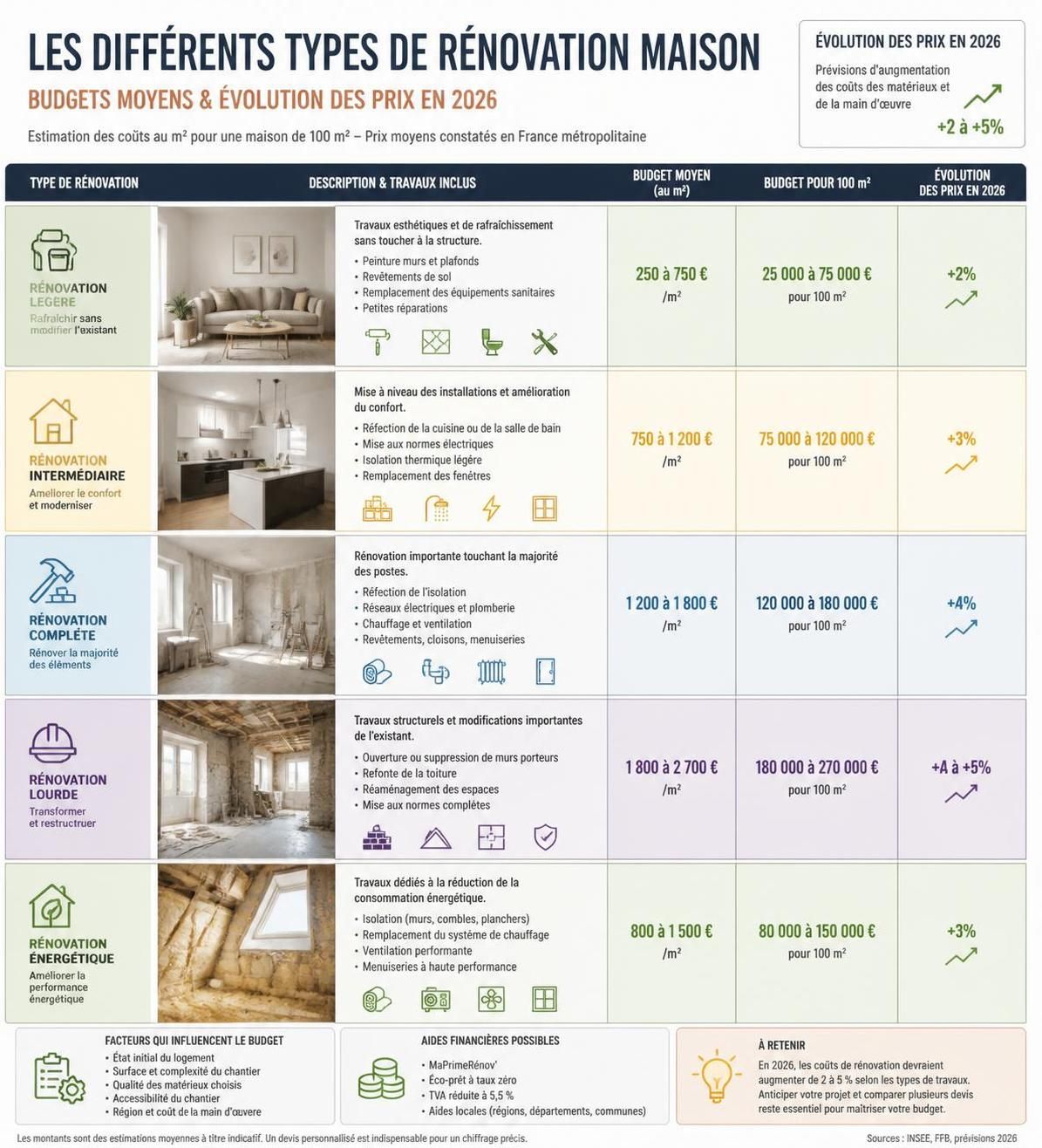 découvrez comment estimer le budget pour la rénovation de votre maison en 2026. guide complet des prix, conseils pratiques et astuces pour réussir vos travaux efficacement.