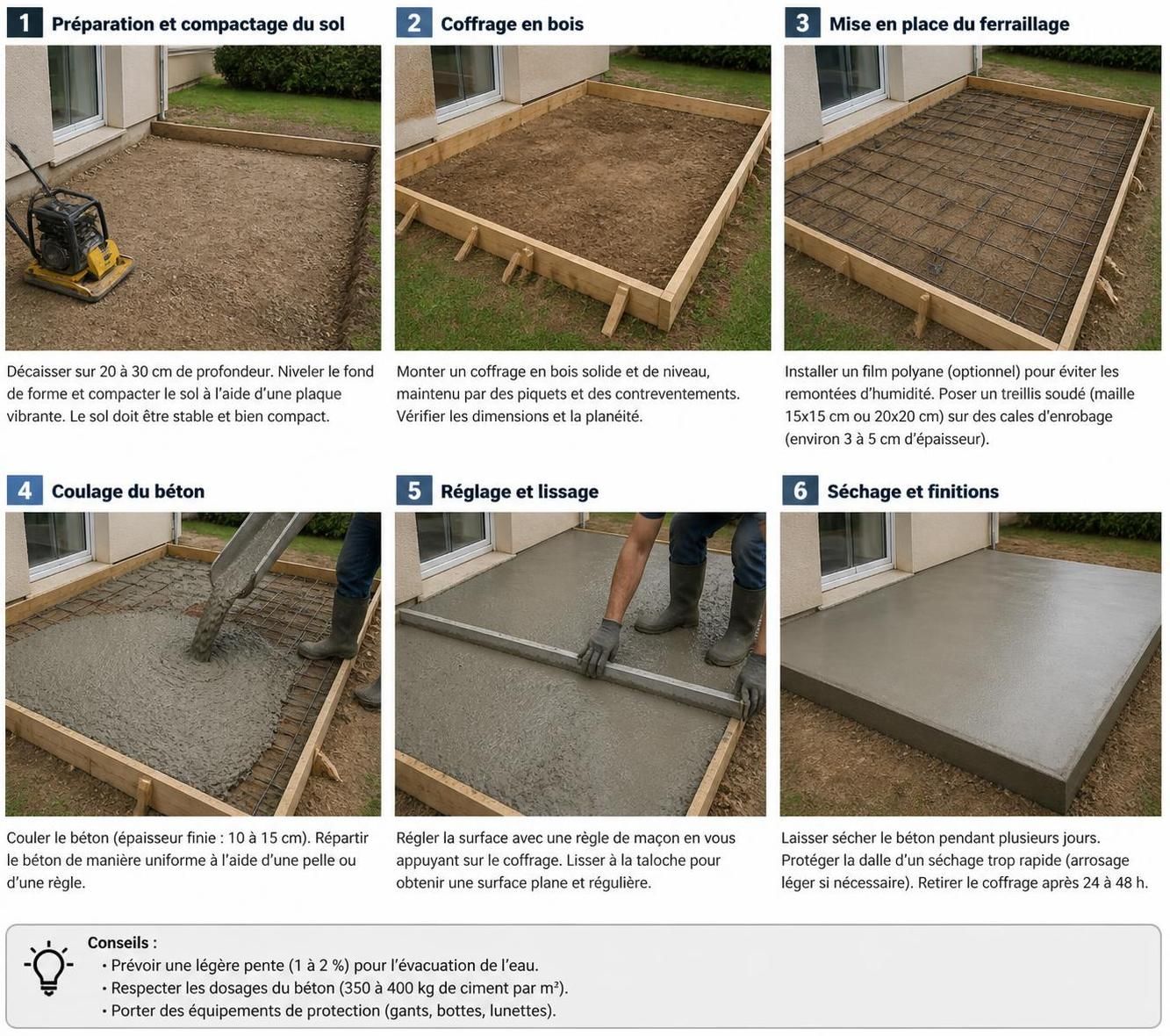 découvrez nos conseils pratiques et étapes clés pour réussir la construction d'une terrasse en béton solide et esthétique.