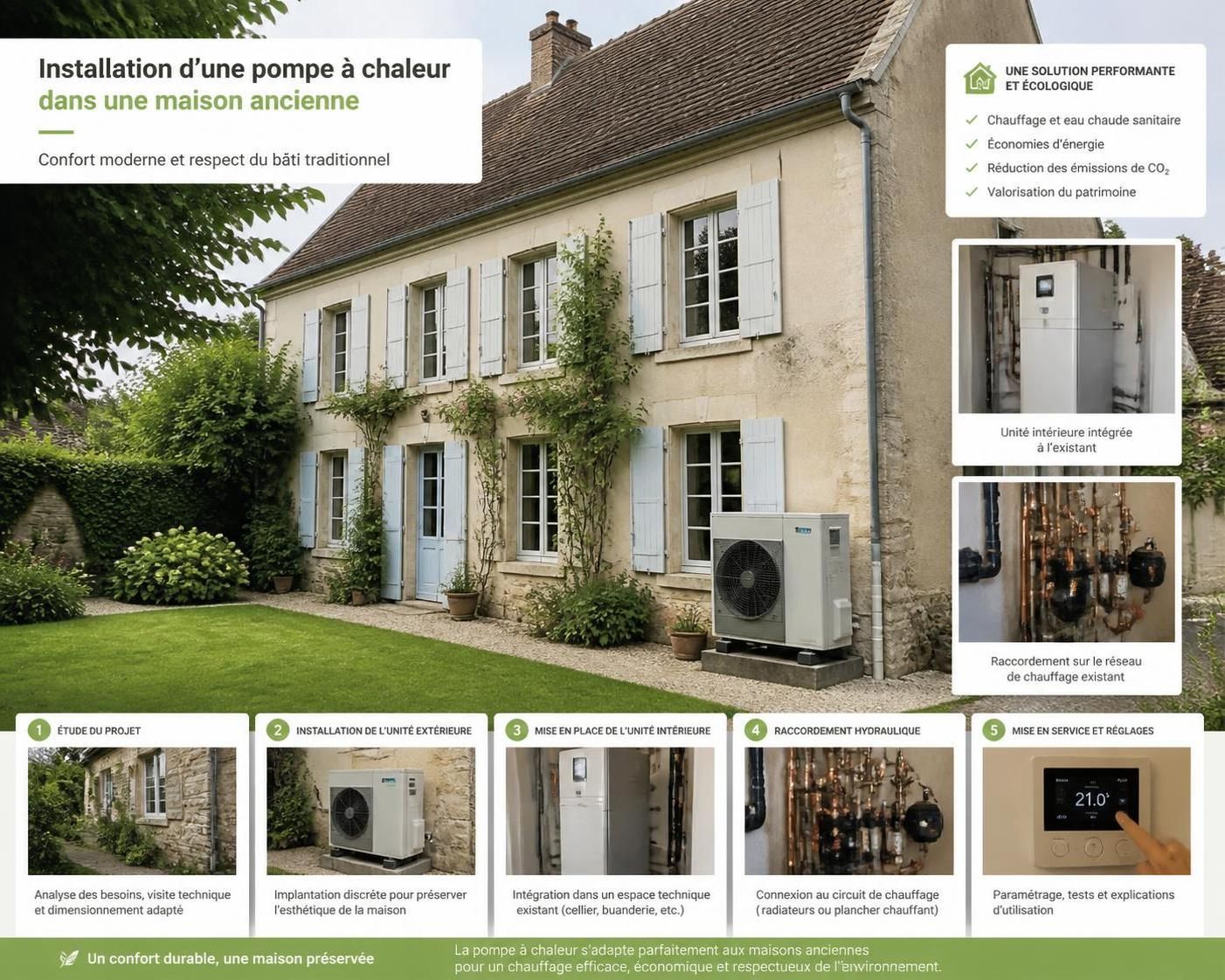 découvrez comment installer une pompe à chaleur dans une maison ancienne, avec des conseils pratiques et les avantages pour améliorer le confort et réduire vos dépenses énergétiques.