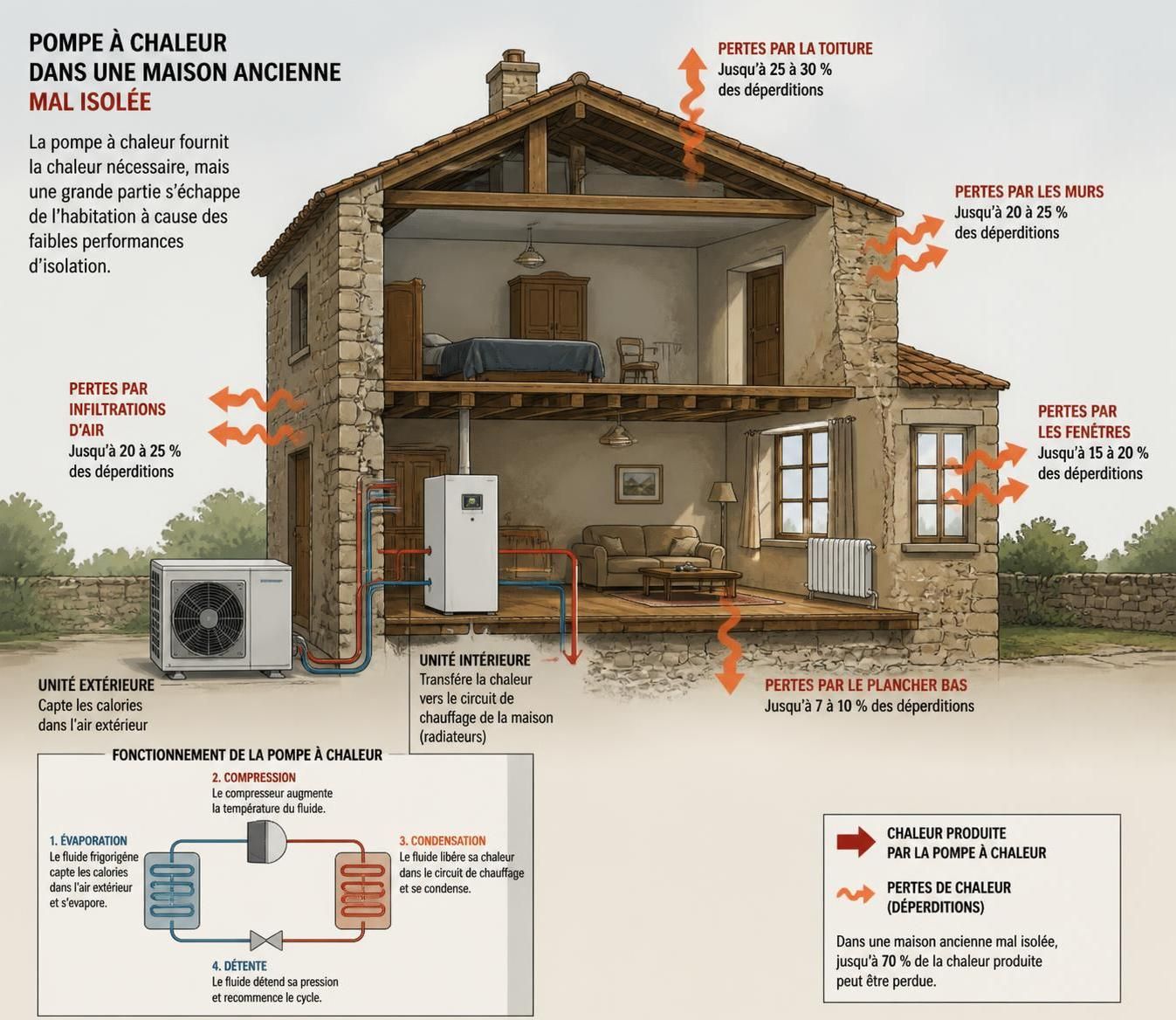 découvrez comment une maison mal isolée influence l'efficacité de votre pompe à chaleur, impactant à la fois votre confort thermique et vos économies d'énergie.