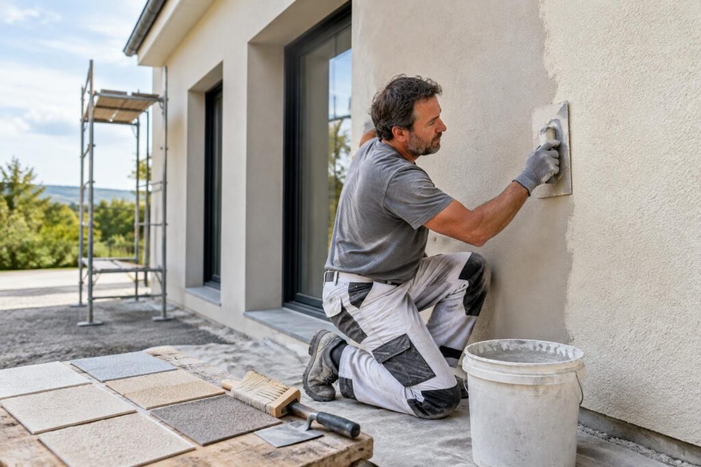 découvrez comment choisir un enduit de façade extérieur adapté à votre support et l’appliquer correctement pour protéger durablement votre maison.